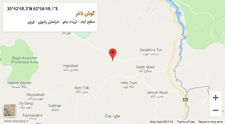 روستای گوش لاغر بر روی نقشه