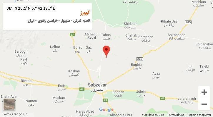 روستای گوورز بر روی نقشه