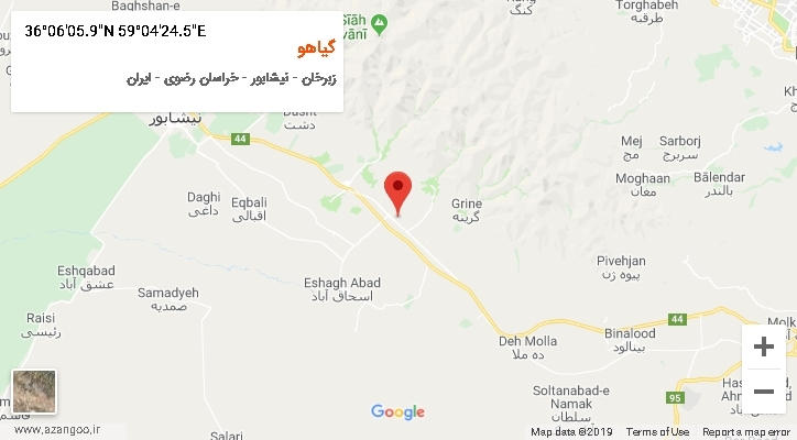 روستای گیاهو بر روی نقشه