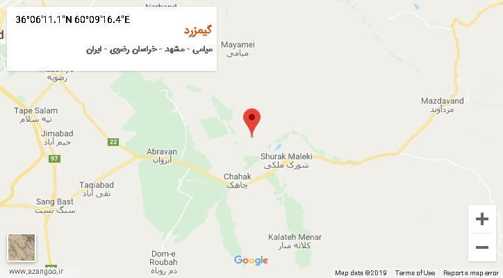 روستای گیمزرد بر روی نقشه