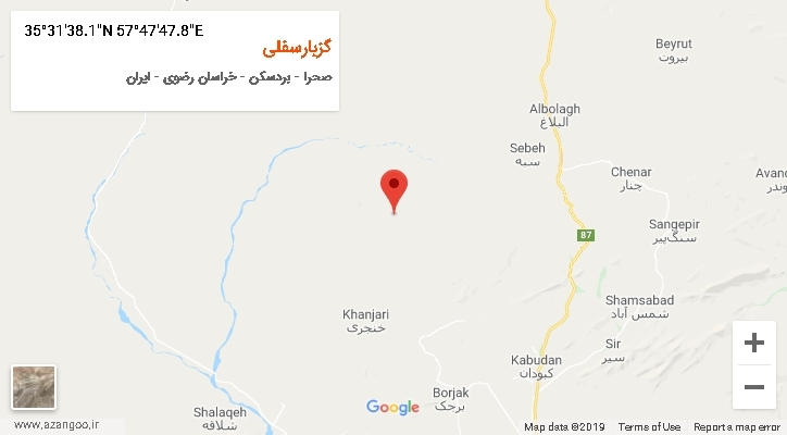 روستای گزبارسفلی بر روی نقشه