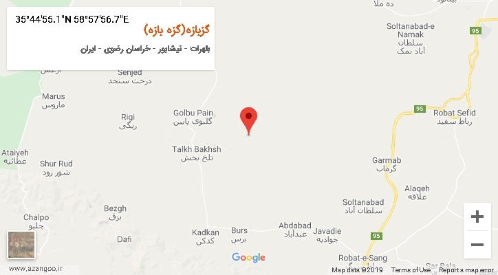 روستای گزبازه(گزه بازه) بر روی نقشه