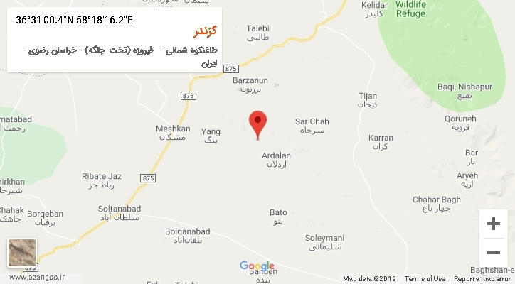 روستای گزندر بر روی نقشه