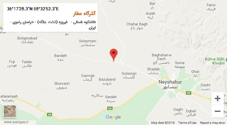 روستای گذرگاه عطار بر روی نقشه