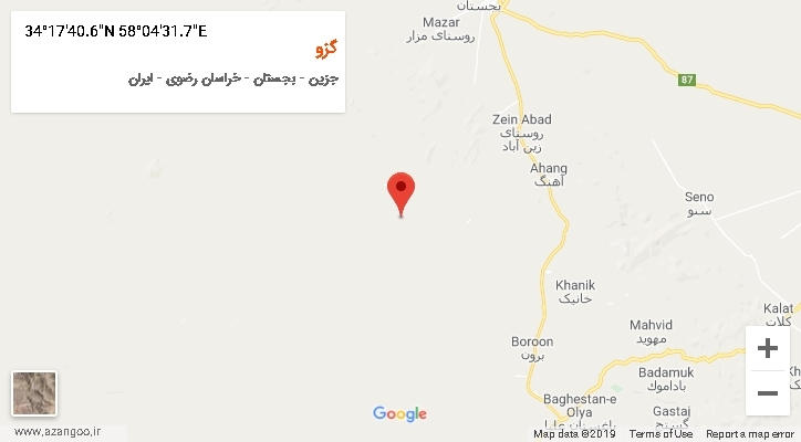 روستای گزو بر روی نقشه