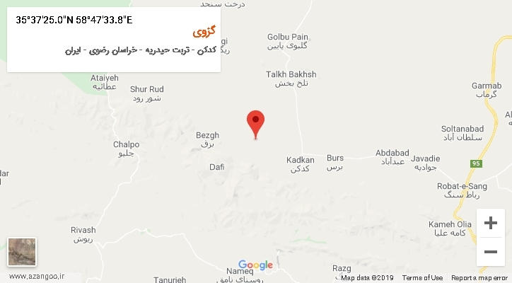 روستای گزوی بر روی نقشه