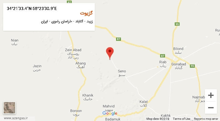 روستای گزیوت بر روی نقشه