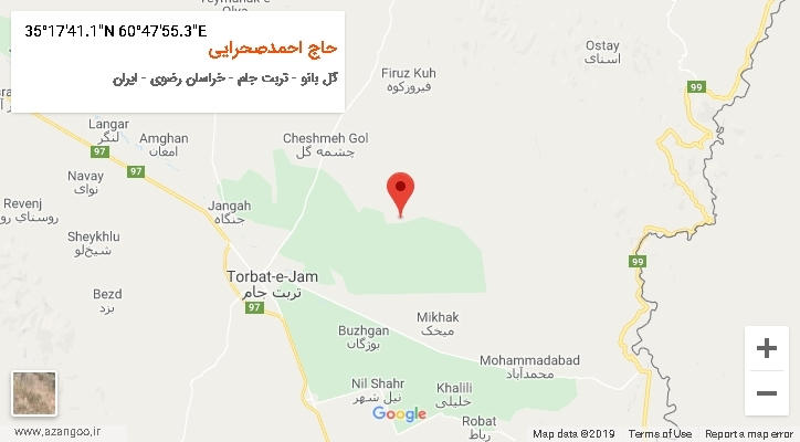 روستای حاج احمدصحرایی بر روی نقشه