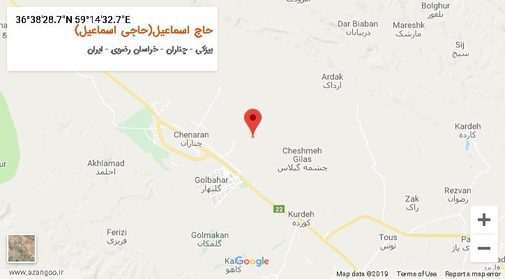 روستای حاج اسماعیل(حاجی اسماعیل) بر روی نقشه