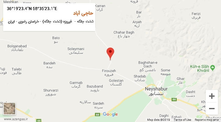 روستای حاجی آباد بر روی نقشه