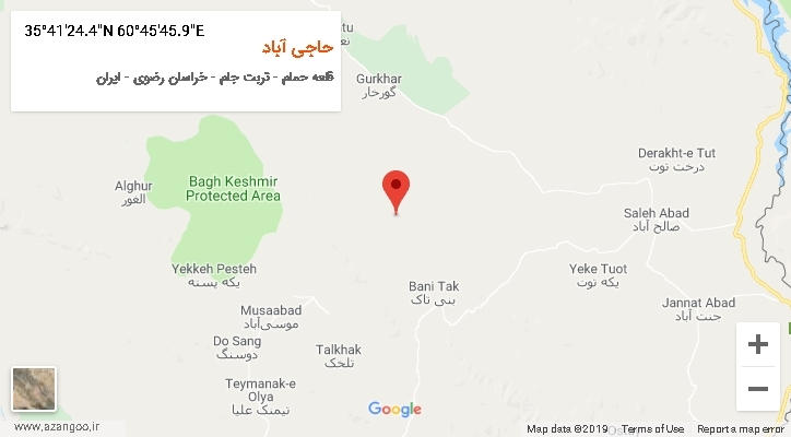 روستای حاجی آباد بر روی نقشه