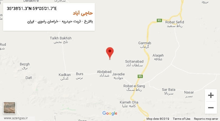 روستای حاجی آباد بر روی نقشه