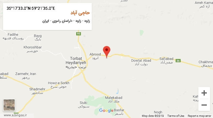 روستای حاجی آباد بر روی نقشه