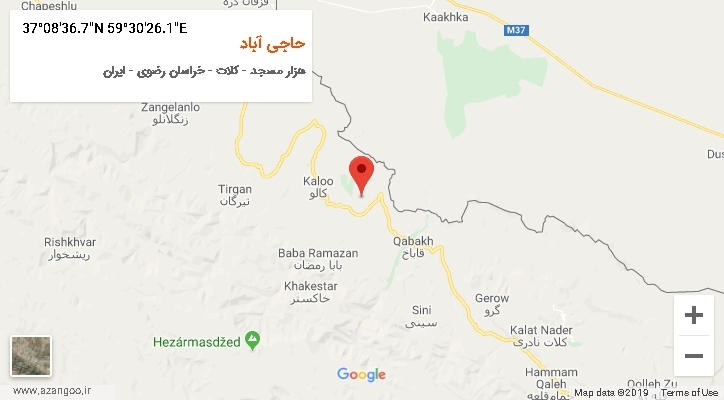 روستای حاجی آباد بر روی نقشه