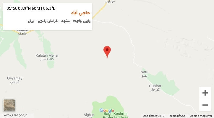 روستای حاجی آباد بر روی نقشه