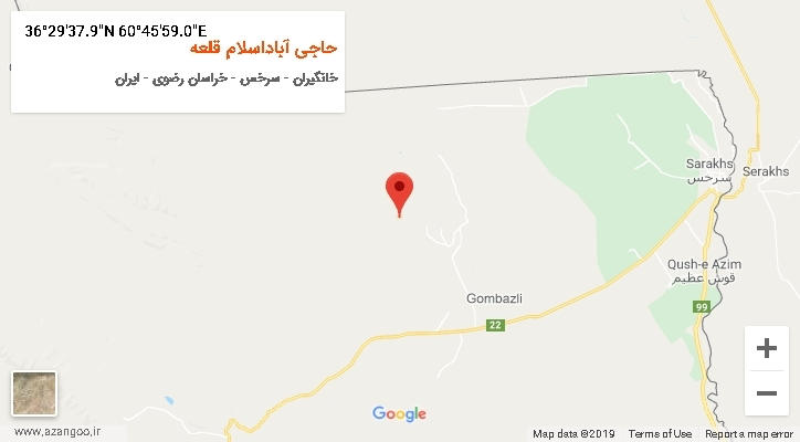 روستای حاجی آباداسلام قلعه بر روی نقشه