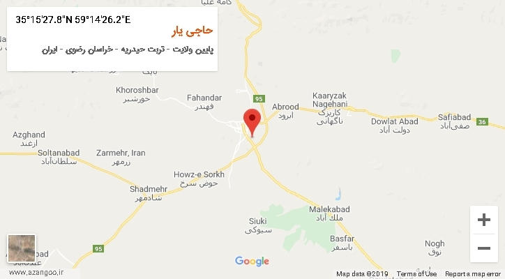 روستای حاجی یار بر روی نقشه