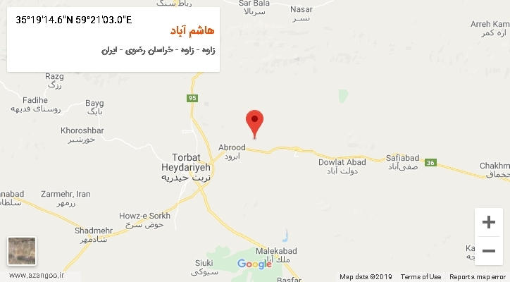 روستای هاشم آباد بر روی نقشه