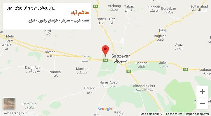 روستای هاشم آباد بر روی نقشه