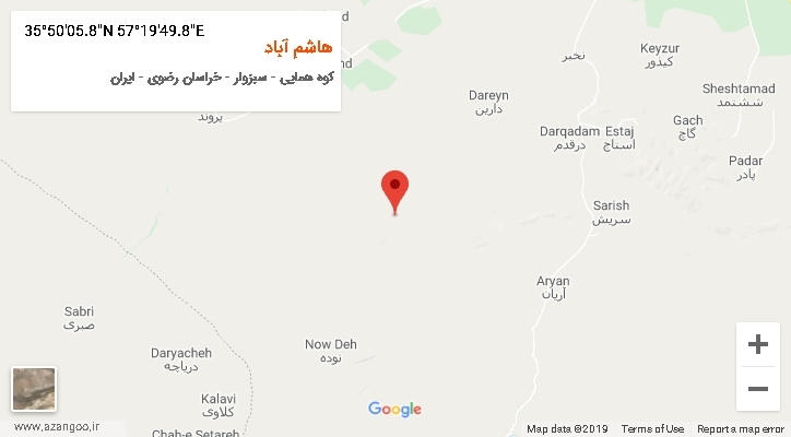 روستای هاشم آباد بر روی نقشه