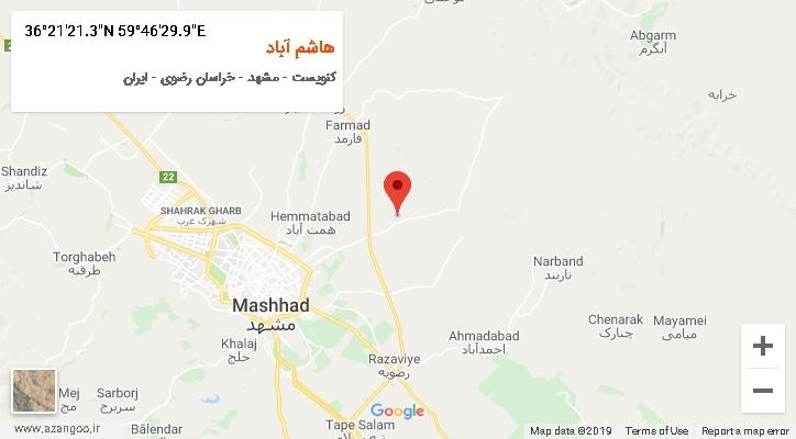 روستای هاشم آباد بر روی نقشه