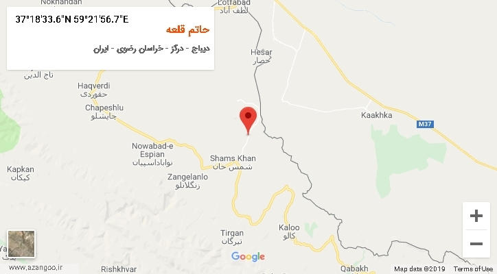 روستای حاتم قلعه بر روی نقشه