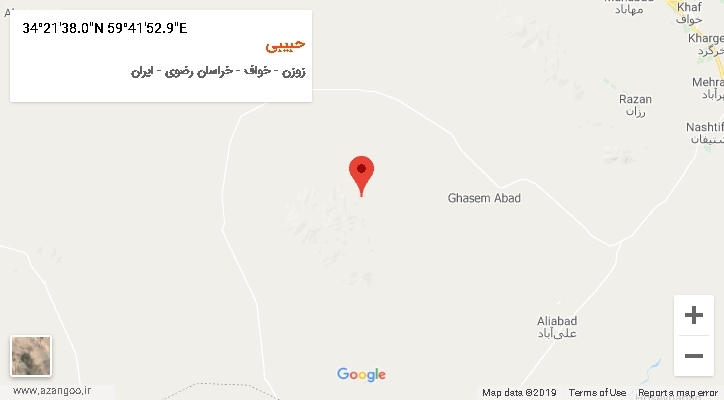 روستای حبیبی بر روی نقشه