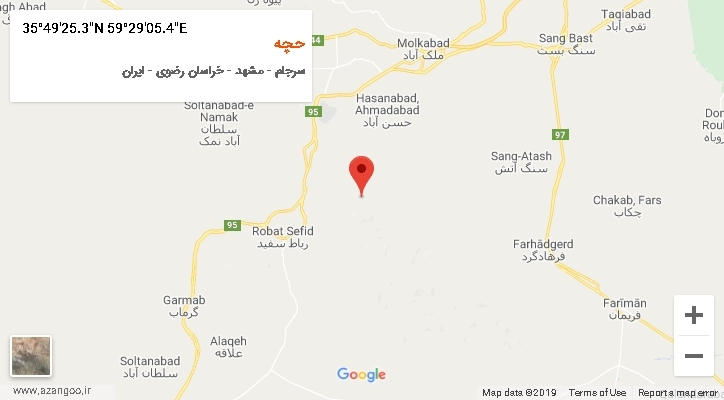روستای حچه بر روی نقشه
