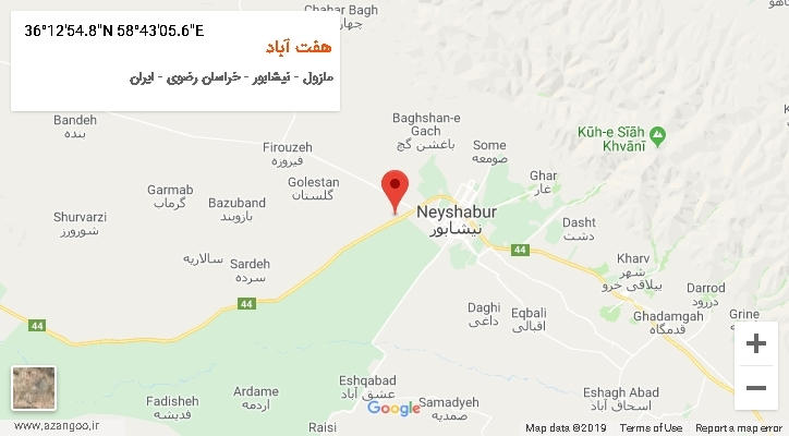 روستای هفت آباد بر روی نقشه
