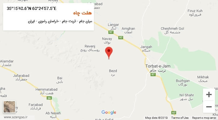 روستای هفت چاه بر روی نقشه