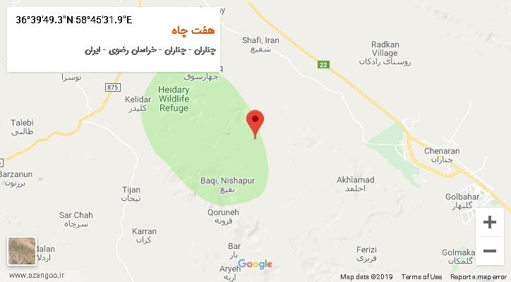 روستای هفت چاه بر روی نقشه