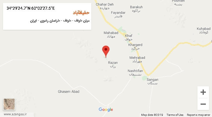 روستای حفیظآباد بر روی نقشه