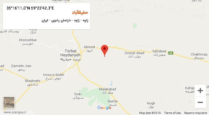 روستای حفیظآباد بر روی نقشه