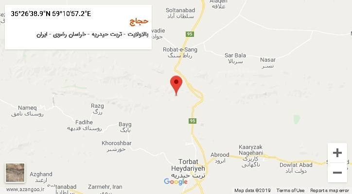 روستای حجاج بر روی نقشه