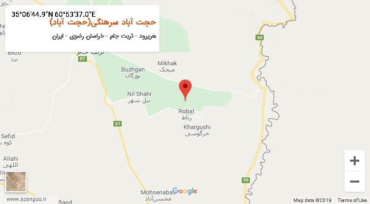 روستای حجت آباد سرهنگی(حجت آباد) بر روی نقشه