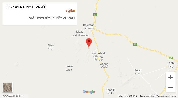روستای هلاباد بر روی نقشه