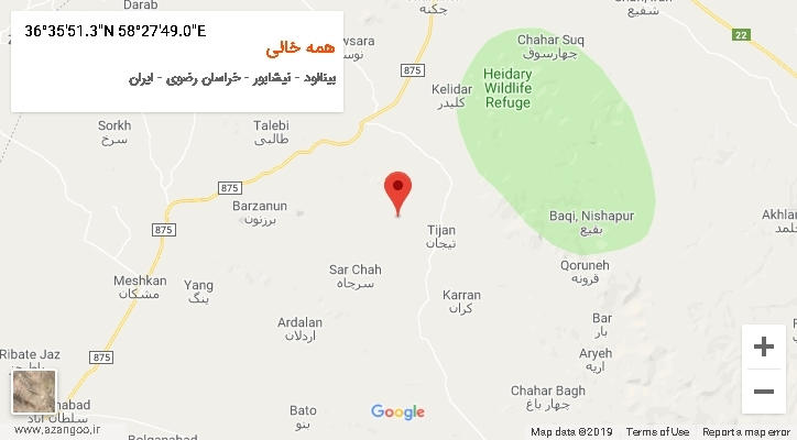 روستای همه خالی بر روی نقشه