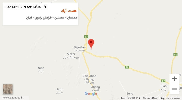 روستای همت آباد بر روی نقشه