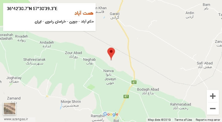 روستای همت آباد بر روی نقشه