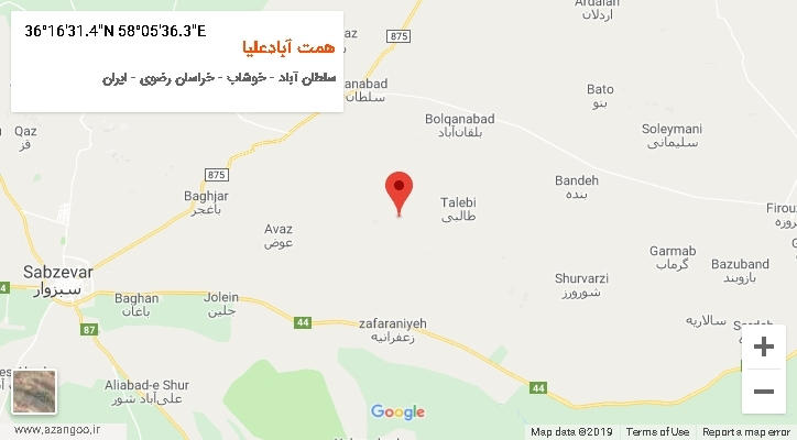روستای همت آبادعلیا بر روی نقشه