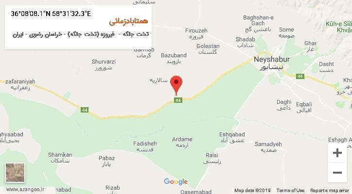 روستای همتابادزمانی بر روی نقشه