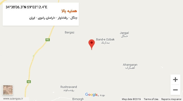 روستای همتیه بالا بر روی نقشه