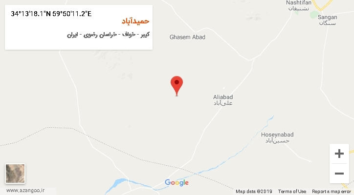 روستای حمیدآباد بر روی نقشه