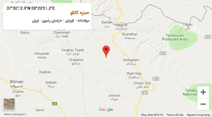 روستای حمزه کانلو بر روی نقشه