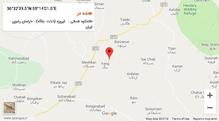 روستای هنده در بر روی نقشه