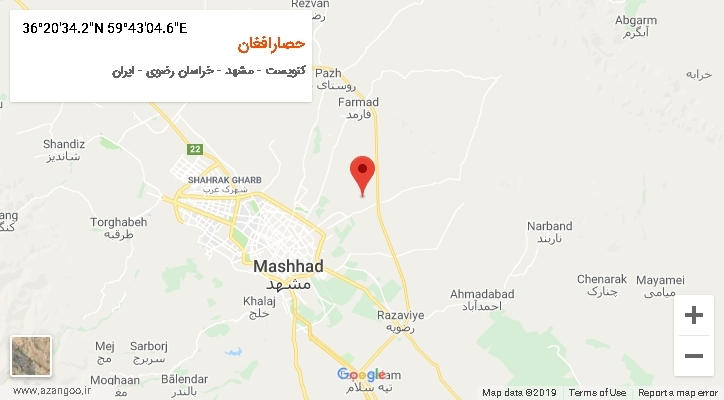 روستای حصارافغان بر روی نقشه