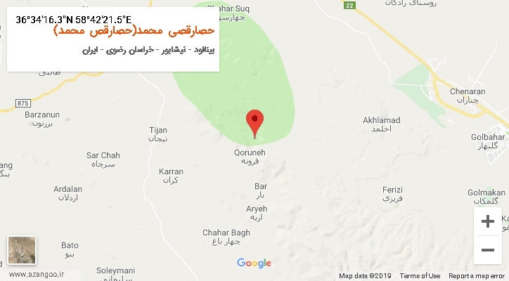 روستای حصارقصی محمد(حصارقص محمد) بر روی نقشه