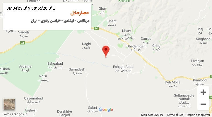 روستای حصارجلال بر روی نقشه