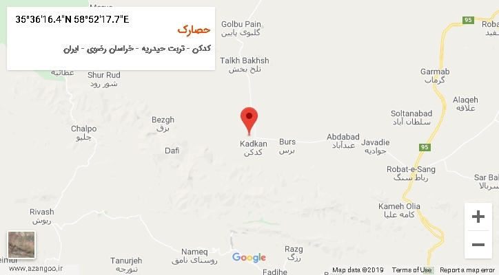 روستای حصارک بر روی نقشه