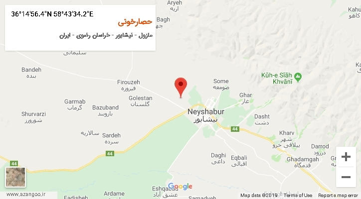 روستای حصارخونی بر روی نقشه
